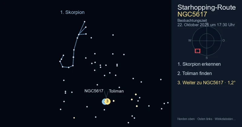 So findest du NGC5617 mithilfe von Skorpion