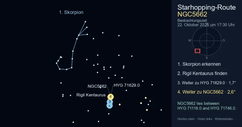So findest du NGC5662 mithilfe von Skorpion