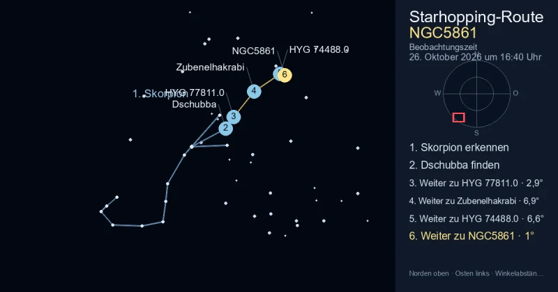 So findest du NGC5861 mithilfe von Skorpion