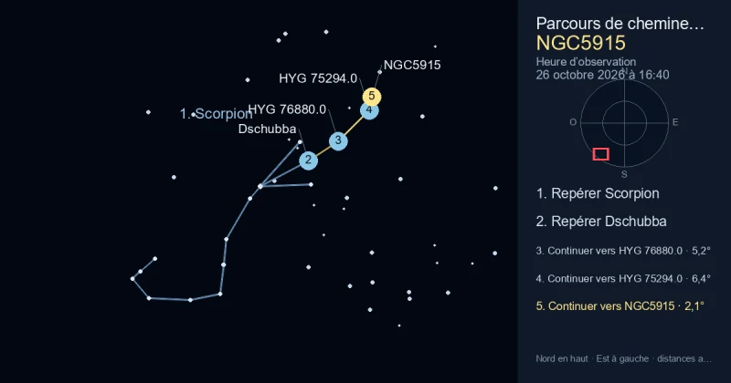Comment trouver NGC5915 avec Scorpion