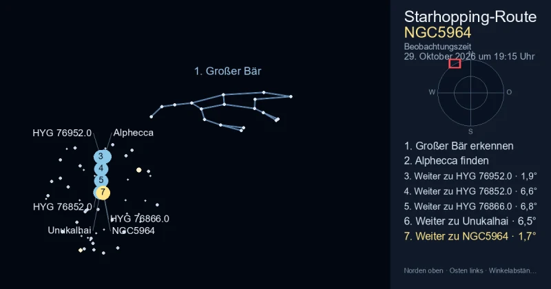 So findest du NGC5964 mithilfe von Großer Bär