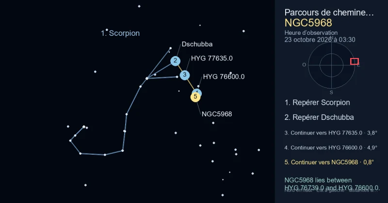 Comment trouver NGC5968 avec Scorpion