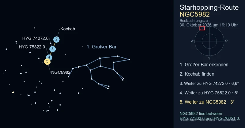 So findest du NGC5982 mithilfe von Großer Bär