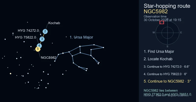 How to find NGC5982 using Ursa Major