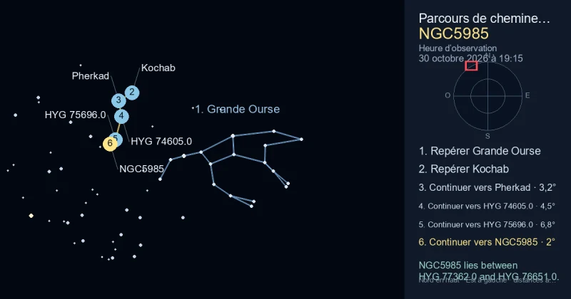 Comment trouver NGC5985 avec Grande Ourse