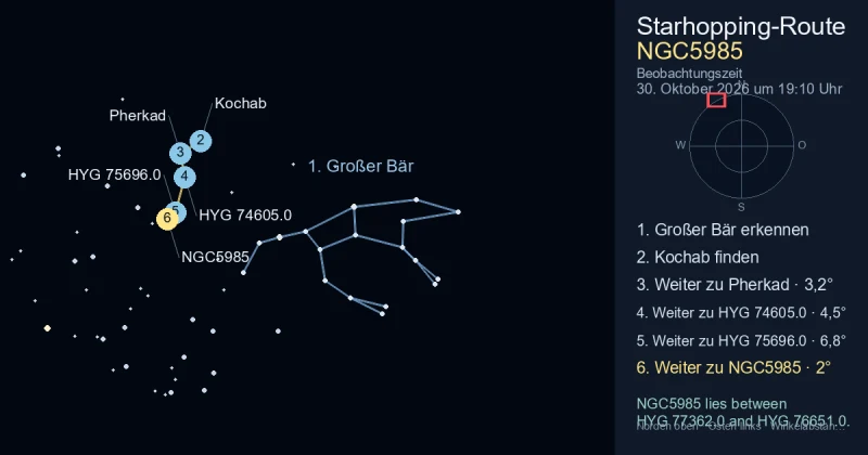 So findest du NGC5985 mithilfe von Großer Bär