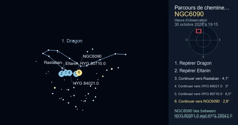 Comment trouver NGC6090 avec Dragon