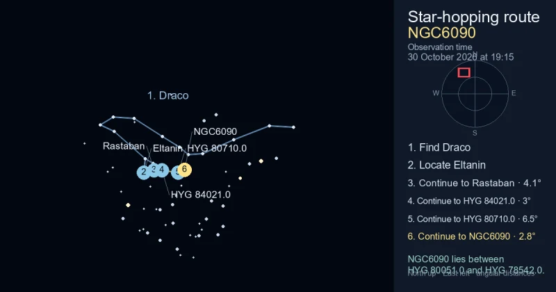How to find NGC6090 using Draco
