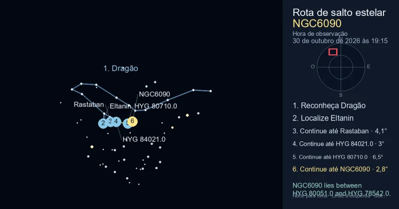 Como encontrar NGC6090 usando Dragão
