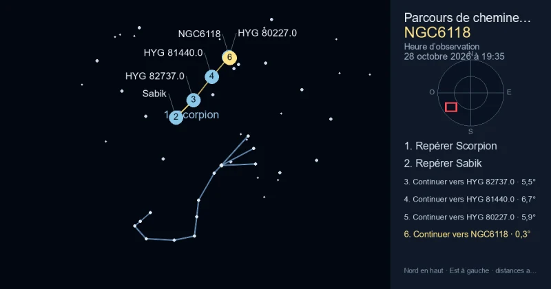 Comment trouver NGC6118 avec Scorpion