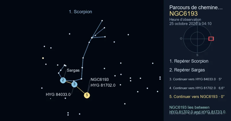 Comment trouver NGC6193 avec Scorpion