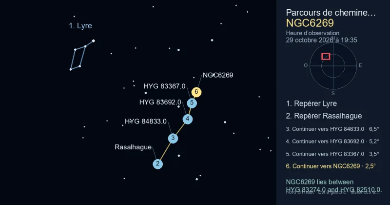 Comment trouver NGC6269 avec Lyre