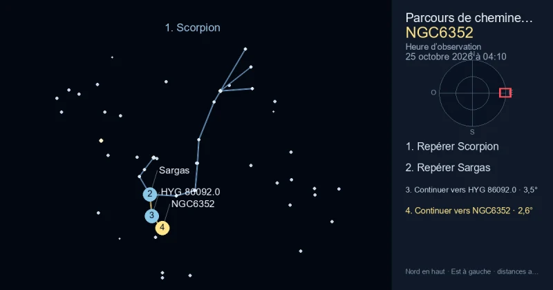 Comment trouver NGC6352 avec Scorpion