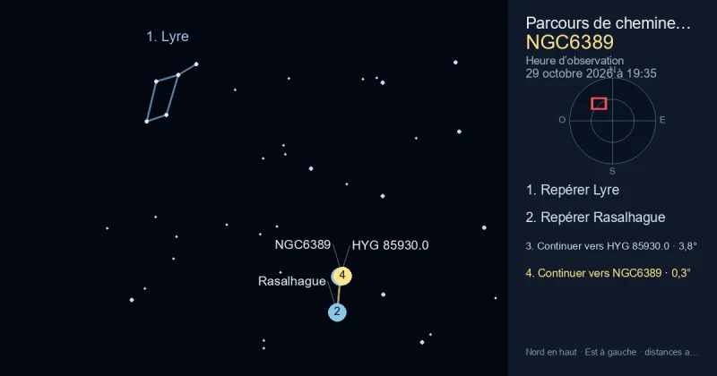 Comment trouver NGC6389 avec Lyre