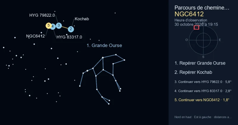 Comment trouver NGC6412 avec Grande Ourse