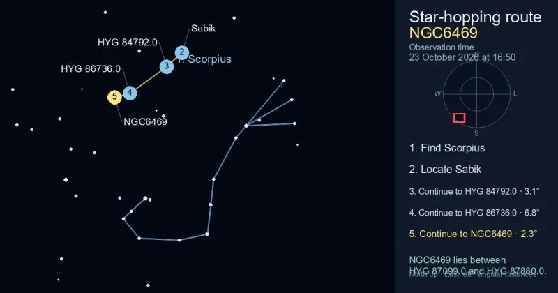 How to find NGC6469 using Scorpius