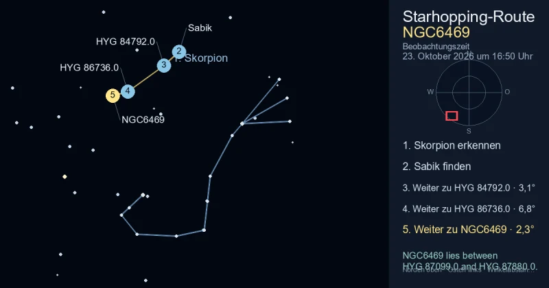 So findest du NGC6469 mithilfe von Skorpion