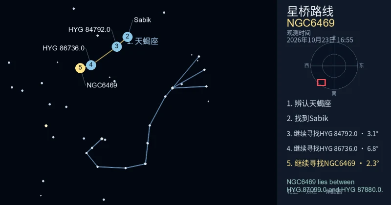 借助天蝎座寻找NGC6469