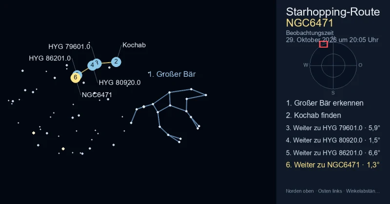 So findest du NGC6471 mithilfe von Großer Bär