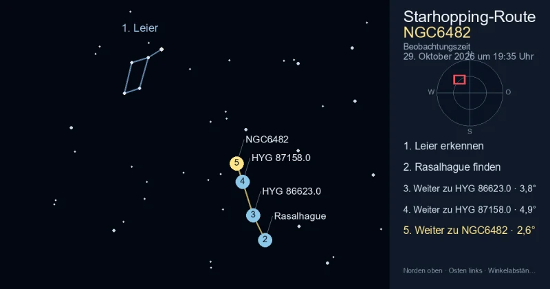 So findest du NGC6482 mithilfe von Leier
