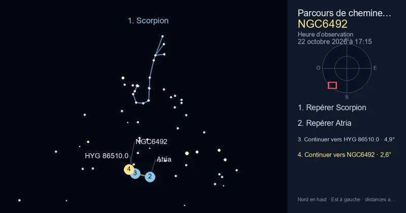 Comment trouver NGC6492 avec Scorpion