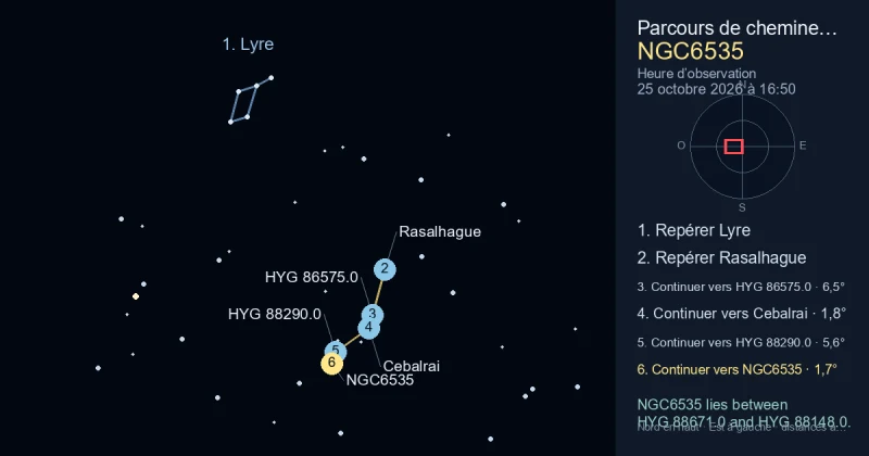 Comment trouver NGC6535 avec Lyre