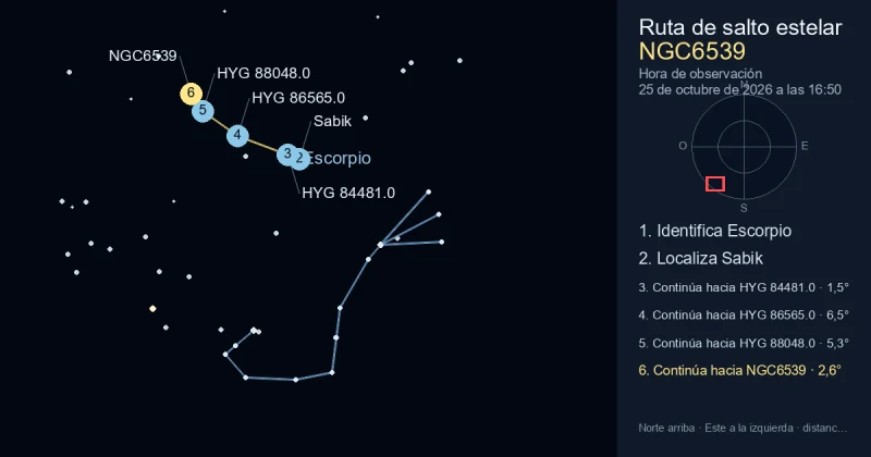 Cómo encontrar NGC6539 usando Escorpio