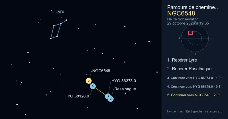 Comment trouver NGC6548 avec Lyre