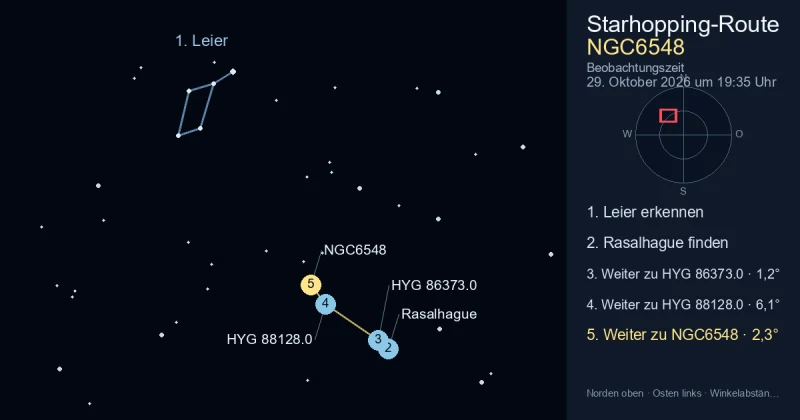 So findest du NGC6548 mithilfe von Leier