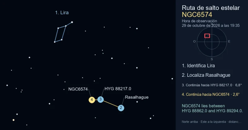 Cómo encontrar NGC6574 usando Lira