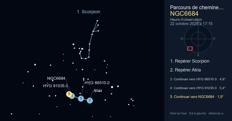 Comment trouver NGC6684 avec Scorpion