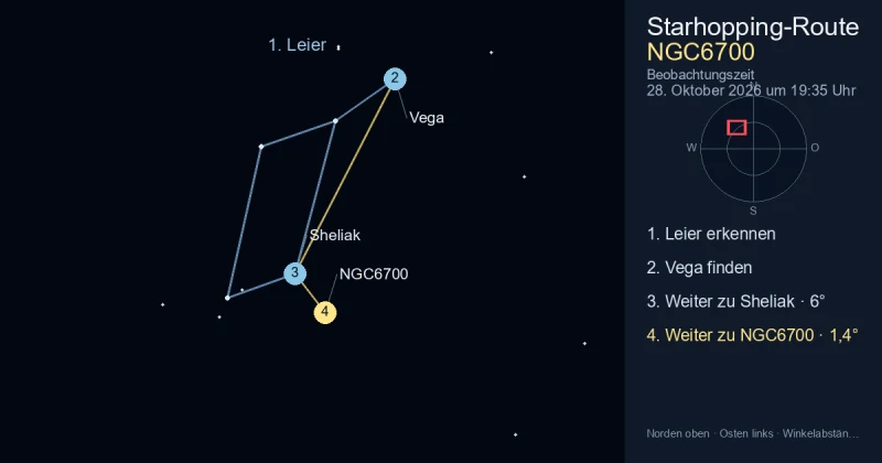 So findest du NGC6700 mithilfe von Leier