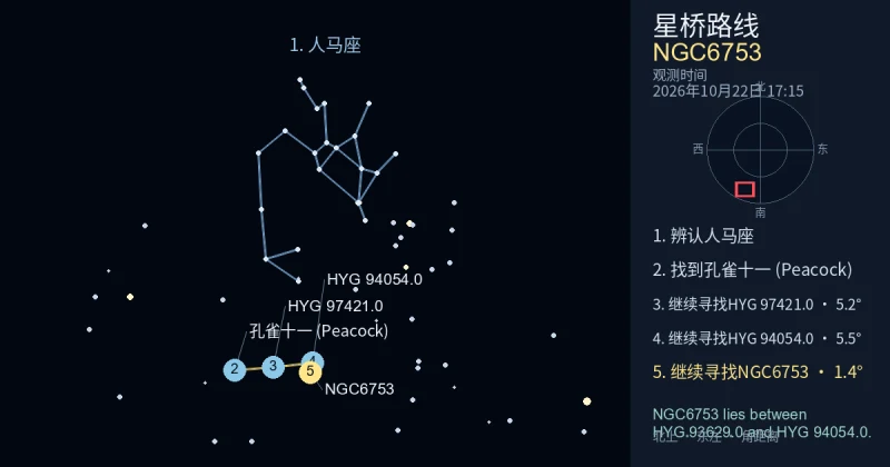 借助人马座寻找NGC6753