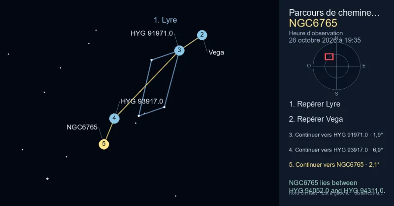 Comment trouver NGC6765 avec Lyre