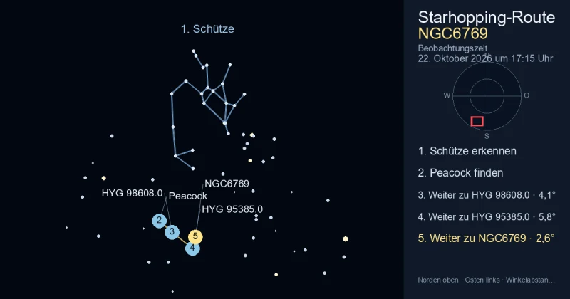 So findest du NGC6769 mithilfe von Schütze