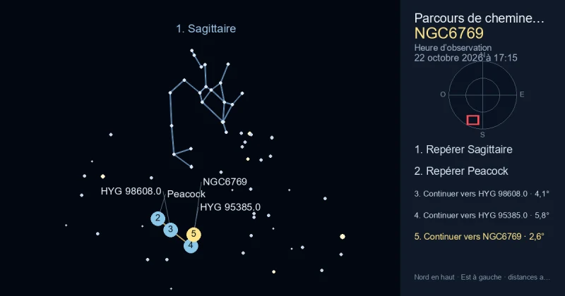 Comment trouver NGC6769 avec Sagittaire