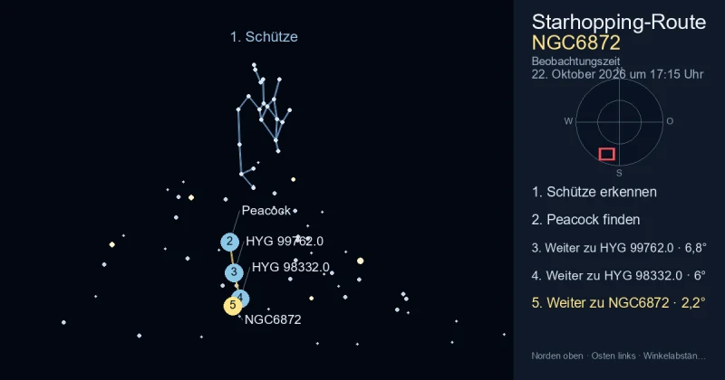 So findest du NGC6872 mithilfe von Schütze