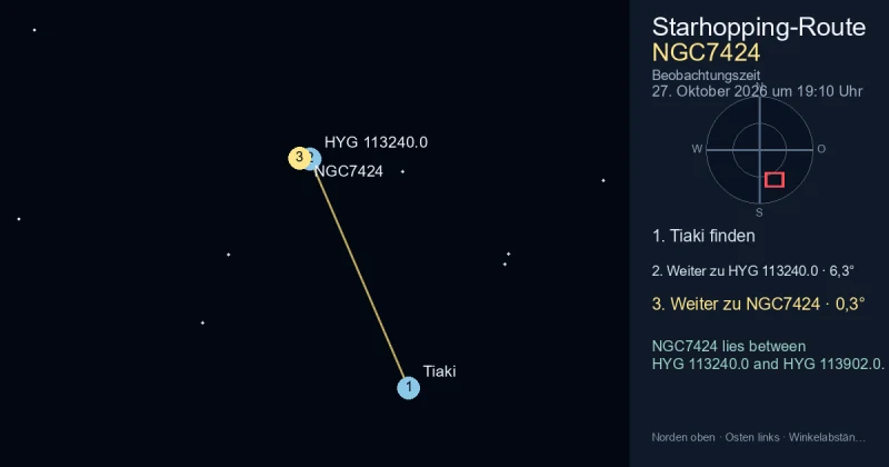 NGC7424 von Tiaki aus finden