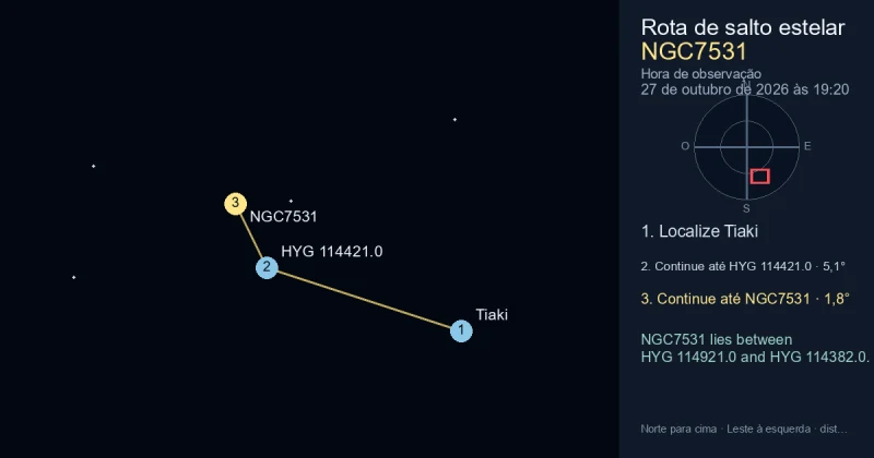 Como encontrar NGC7531 a partir de Tiaki