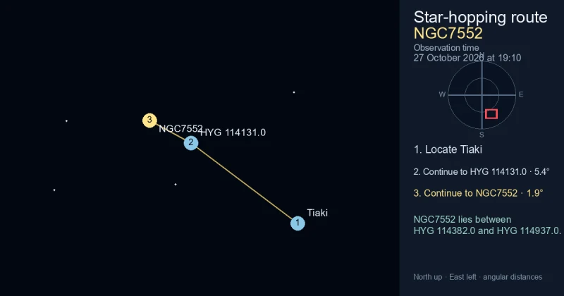 How to find NGC7552 from Tiaki