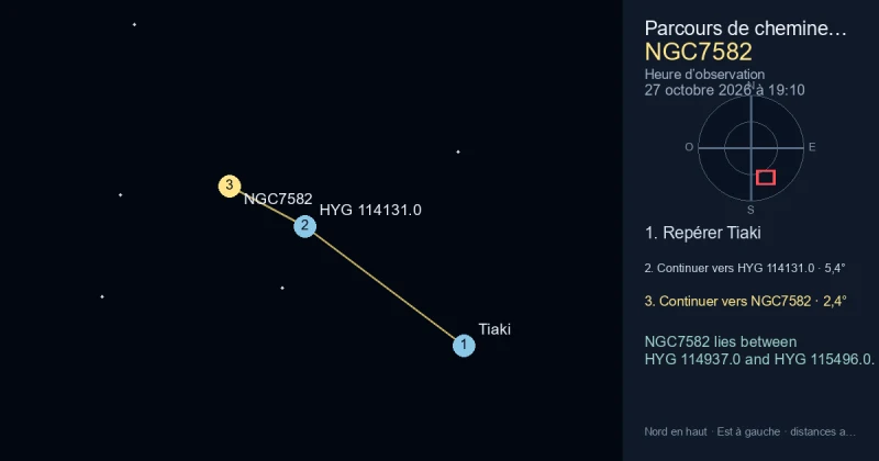 Trouver NGC7582 depuis Tiaki