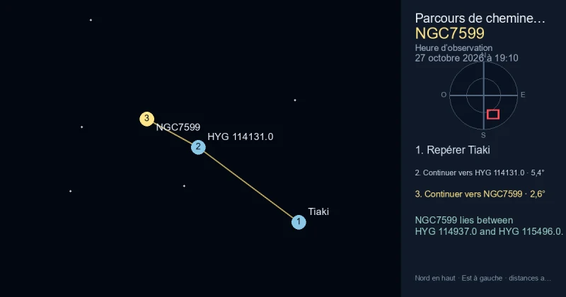 Trouver NGC7599 depuis Tiaki