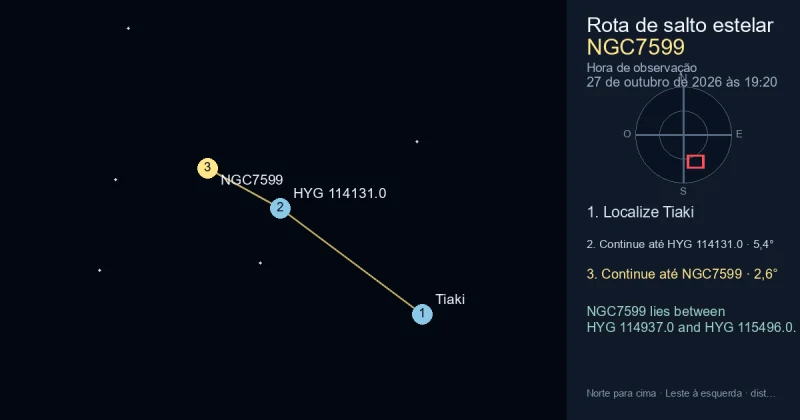 Como encontrar NGC7599 a partir de Tiaki