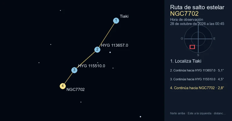 Cómo encontrar NGC7702 desde Tiaki