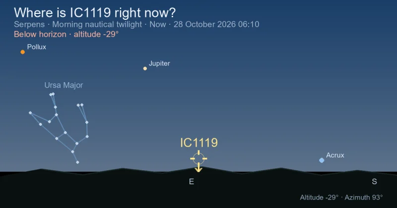 Where is IC1119 right now?