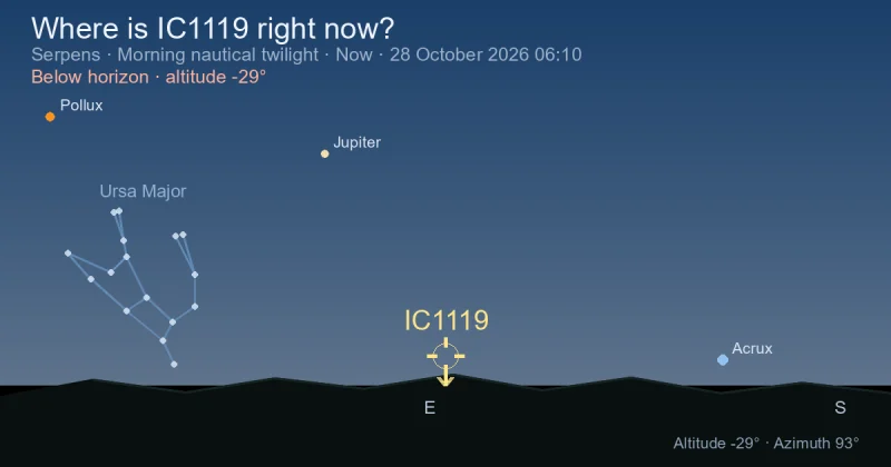 Where is IC1119 right now?