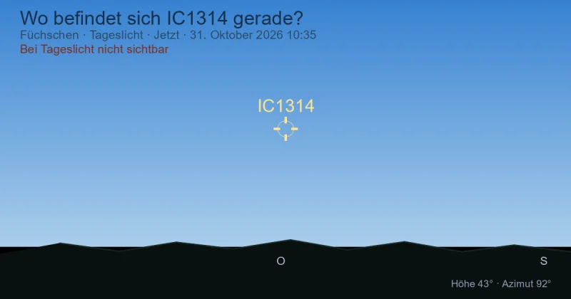 Wo befindet sich IC1314 gerade?