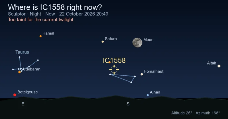 Where is IC1558 right now?