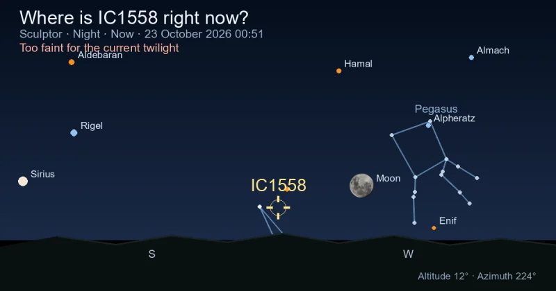 Where is IC1558 right now?
