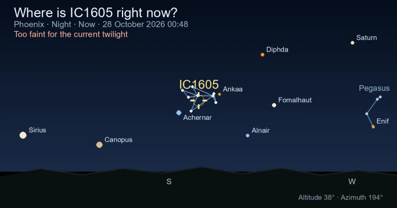 Where is IC1605 right now?
